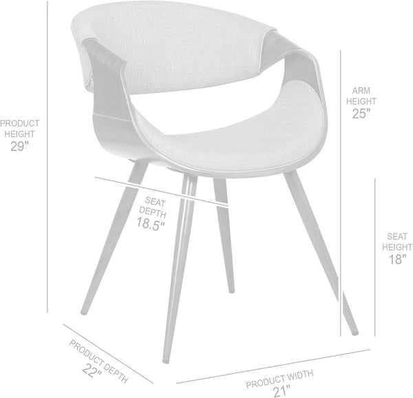 Mid-Century Blue Upholstered Dining Chair