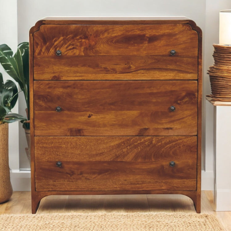 Mango Wood Three-Drawer Chest