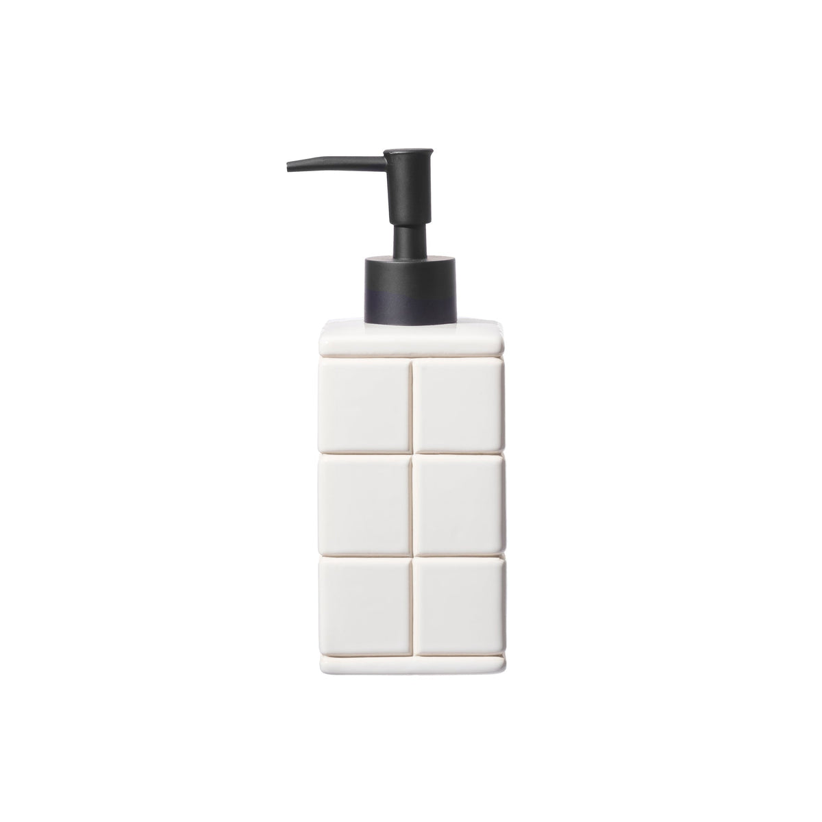 White Subway Tile Ceramic Soap Dispenser