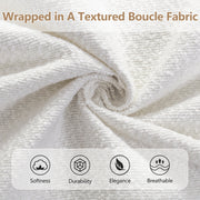 Curved Bouclé Upholstered California King Bed Frame