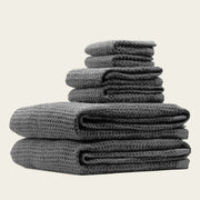 Waffle-Weave Cotton Bath Towel Set