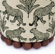 Leopard Jacquard Round Ottoman (view 6) | Roost & Roam