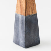 Tapered Marble Acacia Candleholder