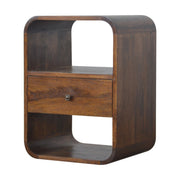 Curved Edge Mango Wood Nightstand