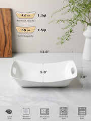 White Porcelain Handled Serving Bowl Set