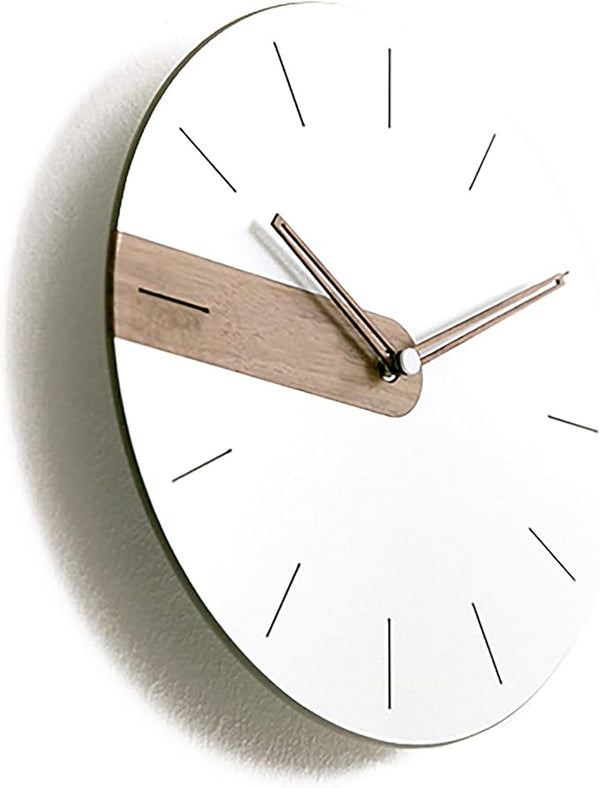 Numberless Exposed Wood Silent Wall Clock