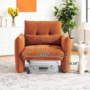 Button-Tufted Sherpa Accent Chair