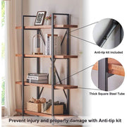 Four-Tier Wood and Metal Bookshelf – book case (view 7) | Roost & Roam