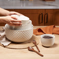 Embossed Stoneware Nesting Bowl Set