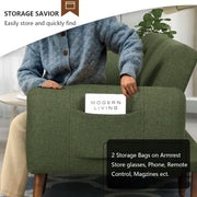 L-Shaped Linen Sleeper Sofa