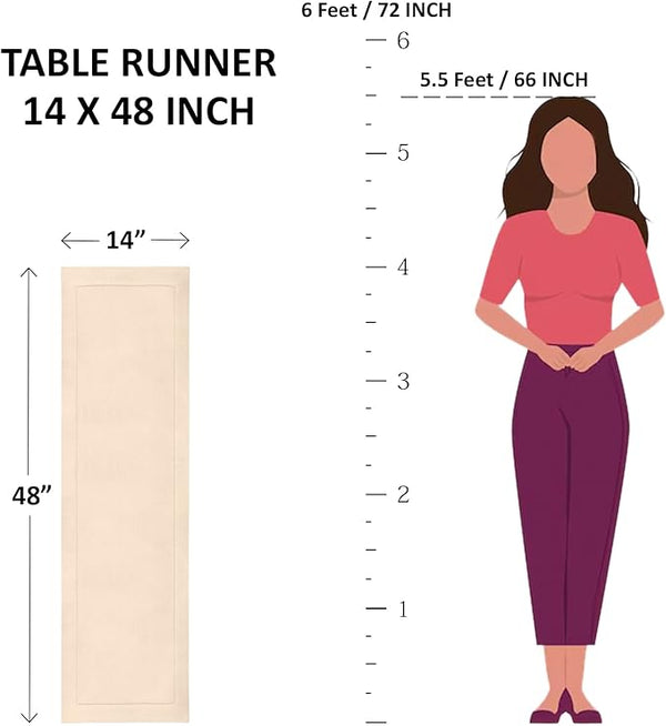 Natural Linen Table Runner 14x48