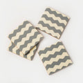 Chevron Gray Ivory Coaster Set