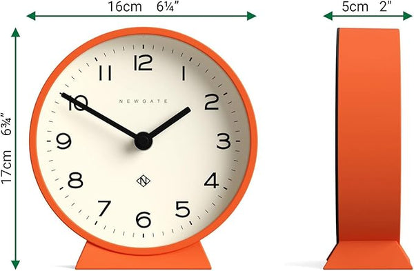 Round Mantel Desk Clock Pumpkin Orange