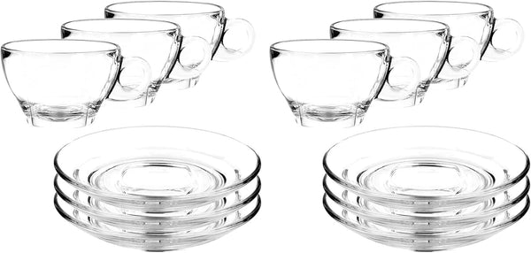 Clear Glass Latte Cup Set