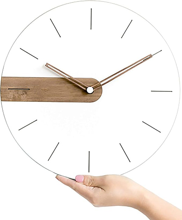 Numberless Exposed Wood Silent Wall Clock