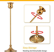 Gold Metal Taper Candlestick Holder Set
