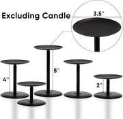Matte Black Metal Pillar Candle Holder Set