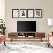 Slatted Walnut-Grain Media Console