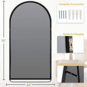 Arched Metal Frame Floor Mirror — scale reference and proportion detail