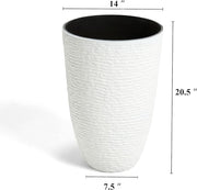 Ripple-Texture Resin Tall Planter Set