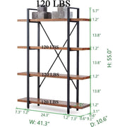 Four-Tier Wood and Metal Bookshelf – book case (view 3) | Roost & Roam
