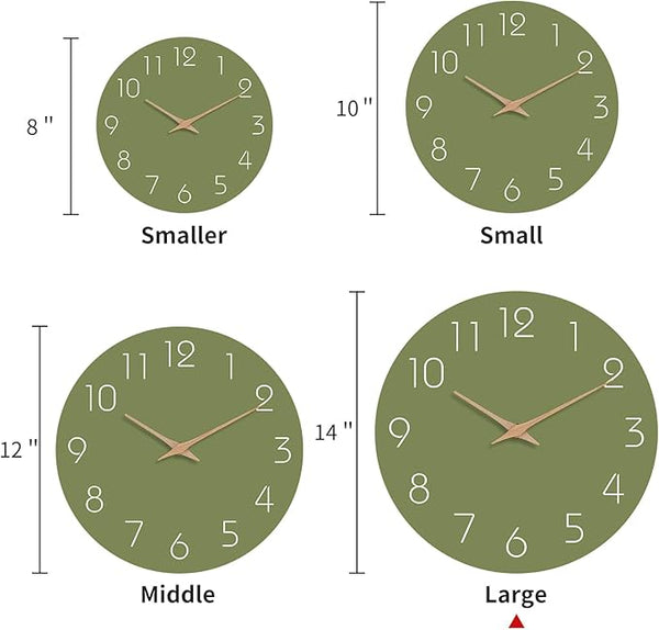 Olive Matte Silent Wall Clock