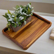 Acacia Wood Handled Serving Tray