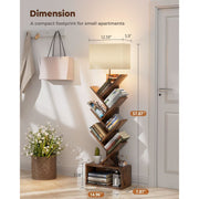 Rustic Brown Tree Bookshelf with Lamp (view 7) | Roost & Roam