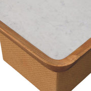 Woven Base Marble Top Coffee Table