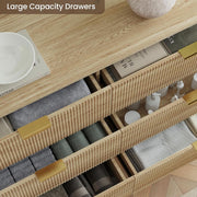 Fluted Oak-Finish Six-Drawer Dresser – chest (view 6) | Roost & Roam