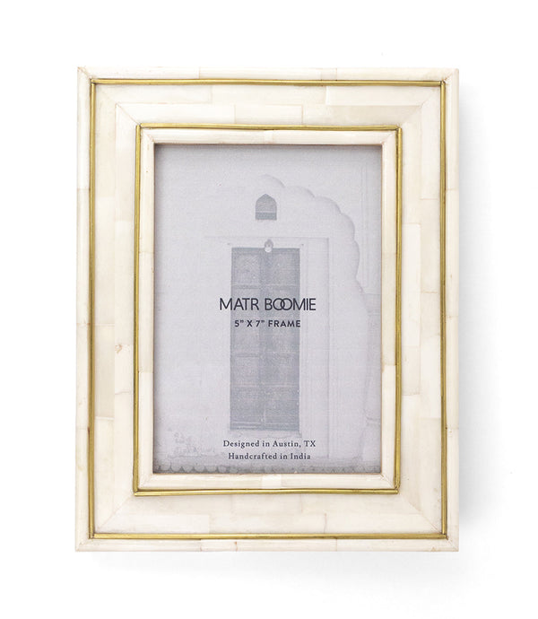 Bone Tile Brass Inlay Picture Frame