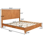 Reeded Wood Platform Bed Frame