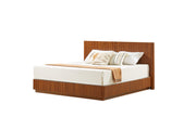 Fluted Walnut-Finish King Bed Frame