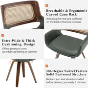 Cane-Back Swivel Armchair Dining Chair – dining room set (view 3) | Roost & Roam
