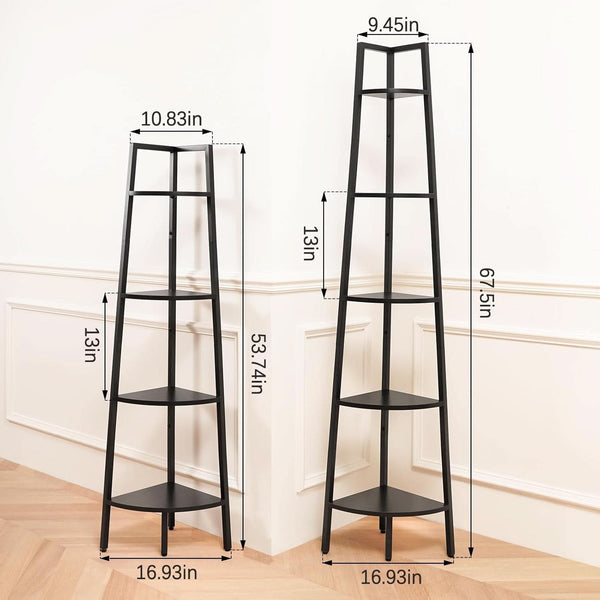 Matte Black Metal Corner Bookcase – book case (view 3) | Roost & Roam