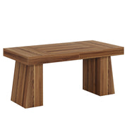 Trapezoid Base Wood-Grain Executive Desk