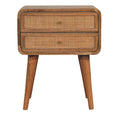 Rattan Panel Mango Wood Nightstand