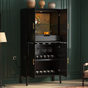 Fluted MDF Wine Display Cabinet