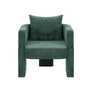 Chenille Three-Leg Accent Chair — scale reference and proportion detail