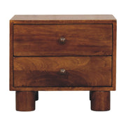 Chestnut Mango Wood Two-Drawer Nightstand