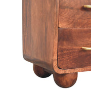 Rounded Mango Wood Three-Drawer Chest