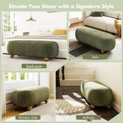 Oval Chenille Upholstered Bedroom Bench – ottoman (view 8) | Roost & Roam