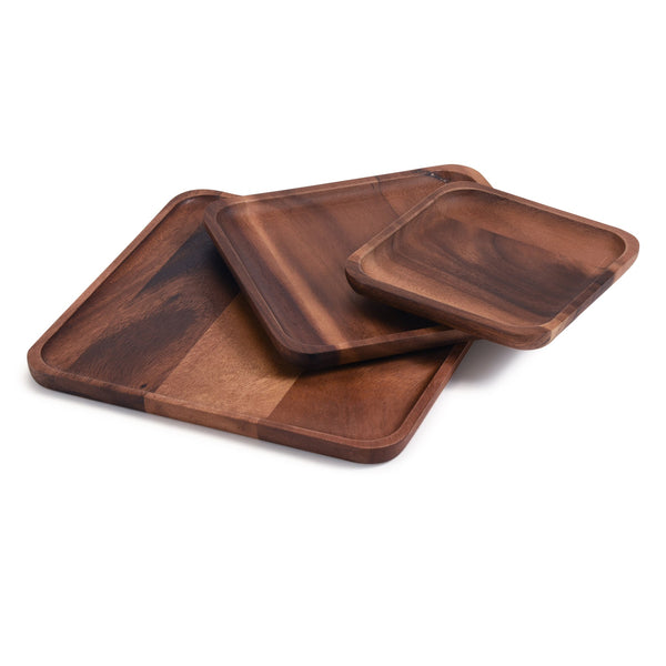 Acacia Wood Serving Plate Set