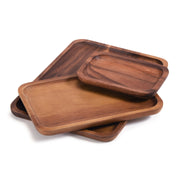 Acacia Wood Serving Plate Set