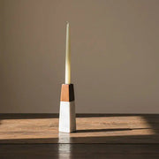 Tapered Marble Acacia Candleholder