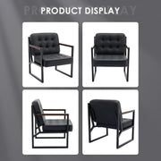 Tufted Faux Leather Accent Chair