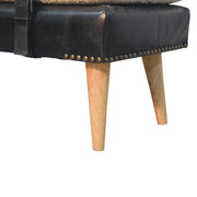 Bouclé Leather Upholstered Bench