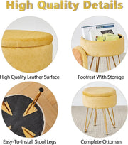 Velvet Round Storage Ottoman Stool – ottoman (view 4) | Roost & Roam