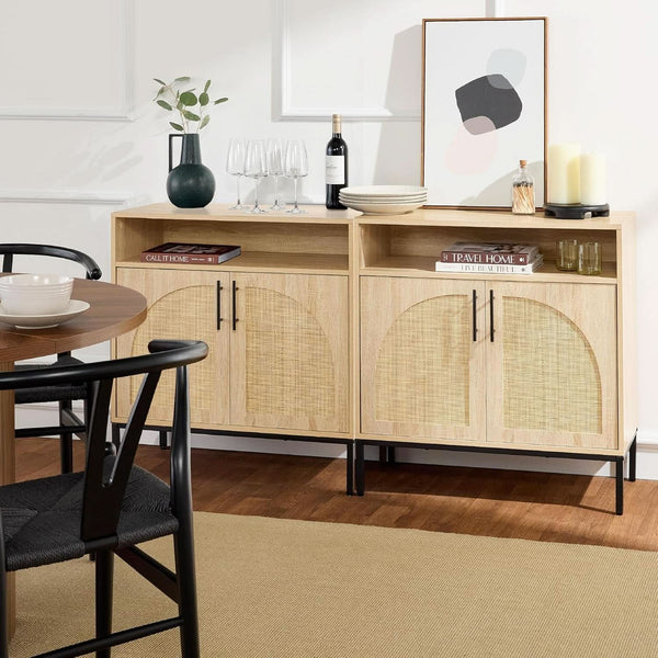 Arched Rattan Panel Buffet Cabinet – buffet (view 2) | Roost & Roam