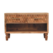 Carved Mango Wood Shoe Storage Unit